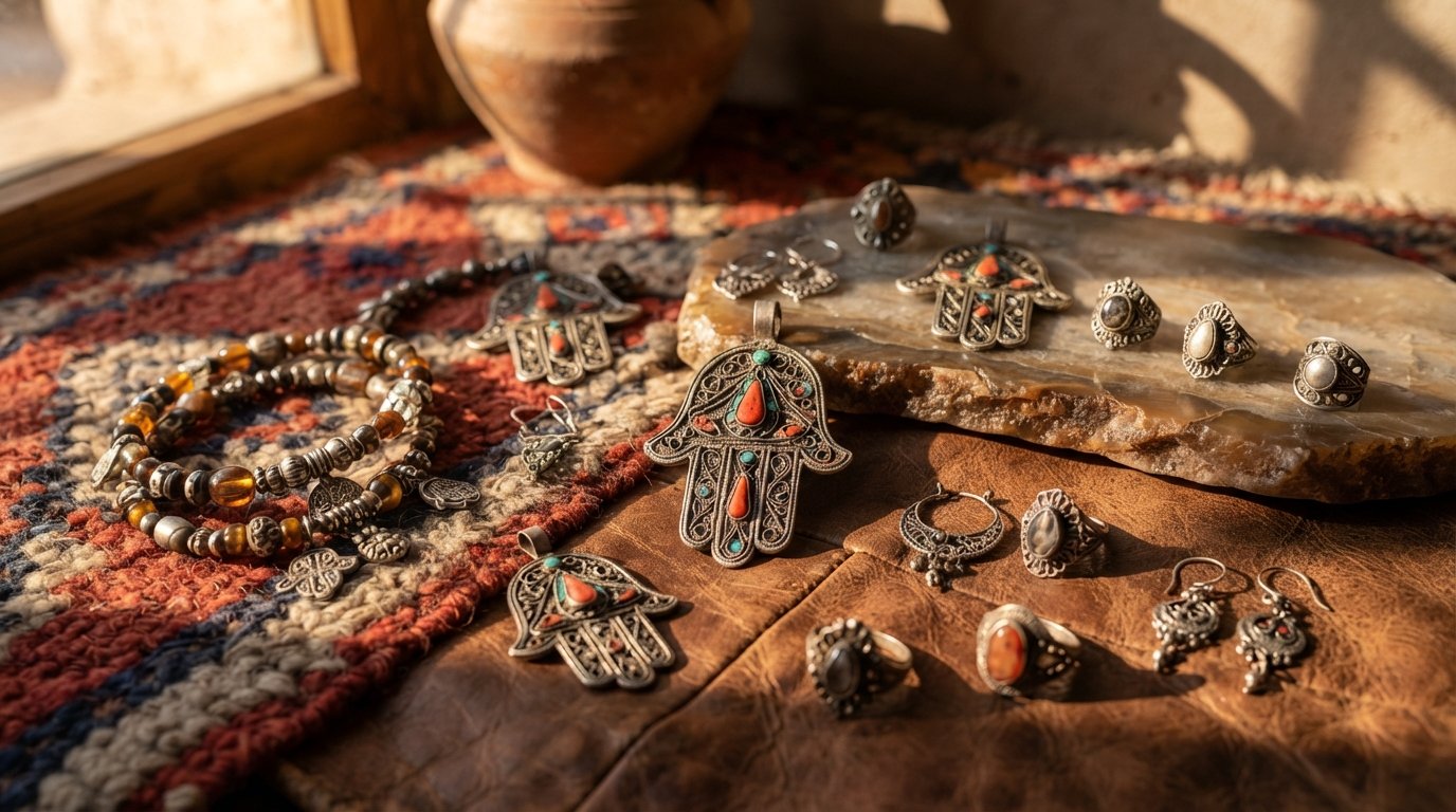 Hero Blomma Amazigh nyckelring – Berlock med djärvt arv